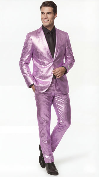 Shiny Metallic Party Lavender Suit