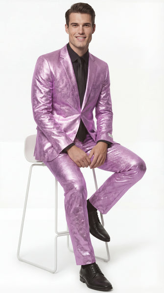Shiny Metallic Party Lavender Suit