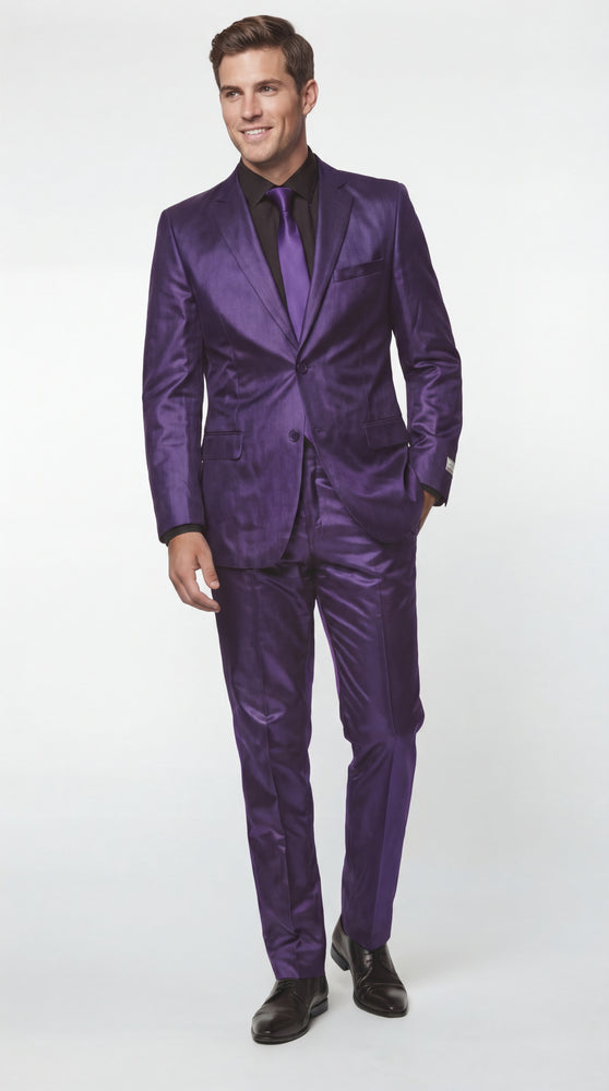 Shiny Metallic Party Blue Suit