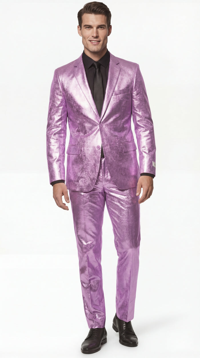 Shiny Metallic Party Lavender Suit