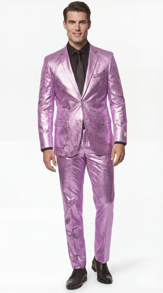 Shiny Metallic Party Lavender Suit