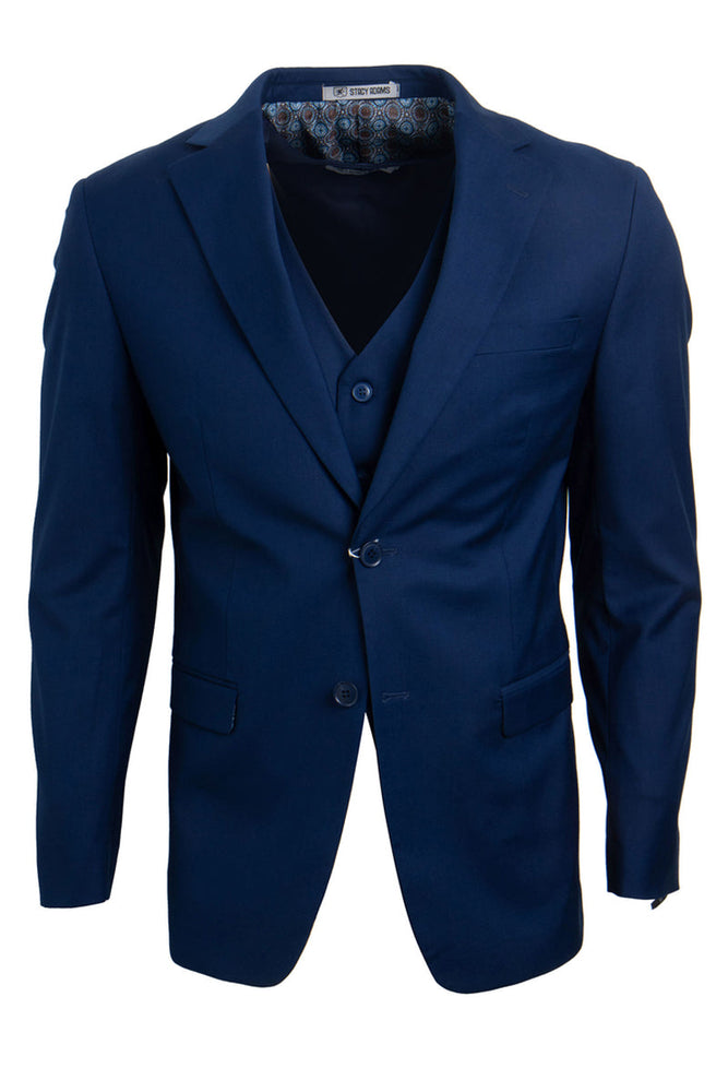 Men's Indigo Suit Three Piece Set by Stacy Adams - Wedding - Prom