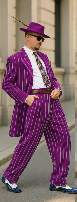 Dark Navy Blue Pinstripe Zoot Suit - Gangster Suit - 1920 Suit