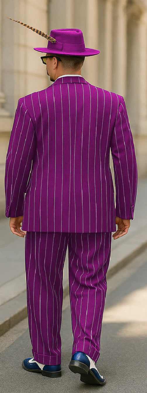 Dark Navy Blue Pinstripe Zoot Suit - Gangster Suit - 1920 Suit