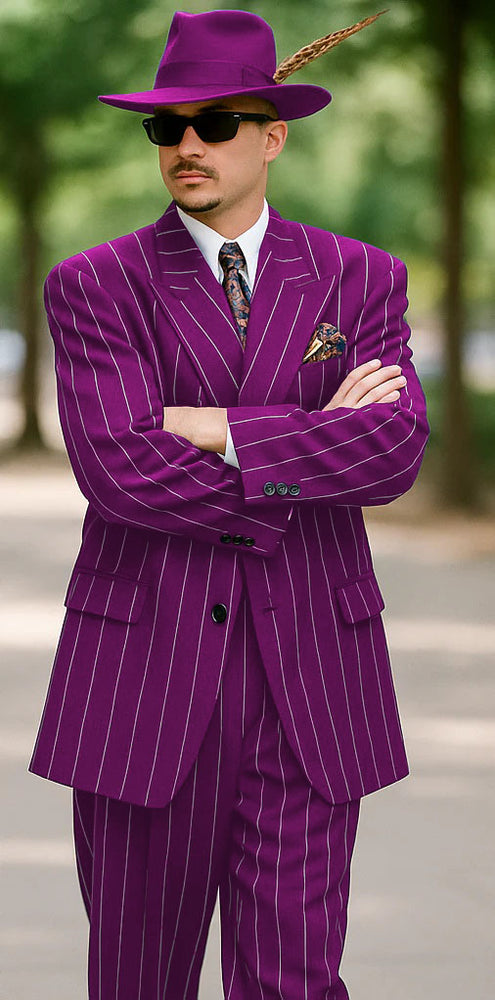 Dark Navy Blue Pinstripe Zoot Suit - Gangster Suit - 1920 Suit