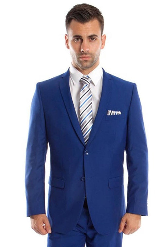 Men's Slim Fit Royal Blue Suit from Tazzio Suits