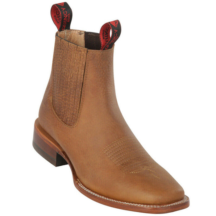 Men's Quincy Boots Tan Ankle Boots Square Toe - Tan