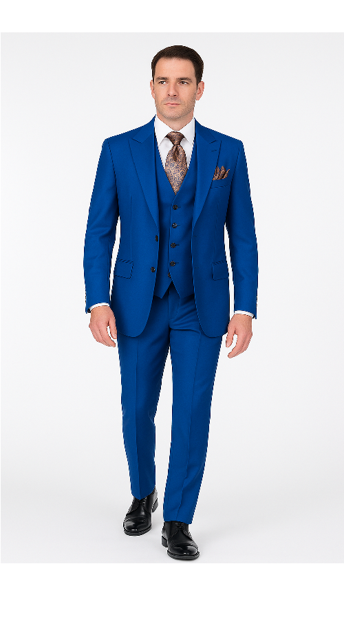 Royal Blue 3-Piece Suit – Rossi Man ELI RM110 Slim Fit Men’s Formalwear