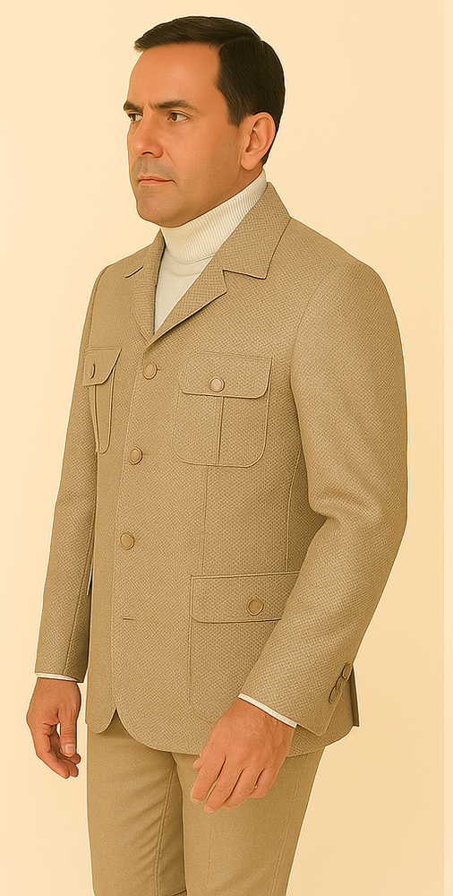 Rossi Man DUKE RM1766 Slim Fit 3-Piece Suit for Men – Modern Cream Off-White Formalwear