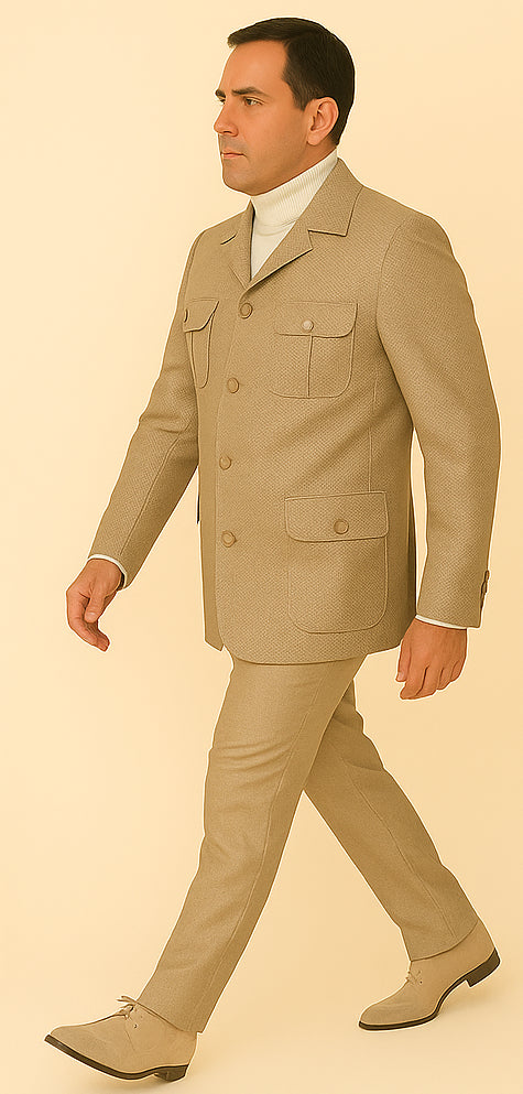 Rossi Man DUKE RM1766 Slim Fit 3-Piece Suit for Men – Modern Cream Off-White Formalwear