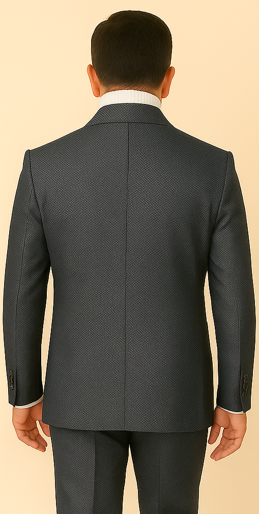 Rossi Man DUKE RM1767 – Slim Fit Steel Grey 3-Piece Suit for Men | Elegant Formalwear