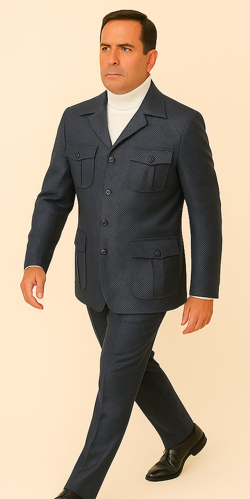 Rossi Man DUKE RM1767 – Slim Fit Steel Grey 3-Piece Suit for Men | Elegant Formalwear