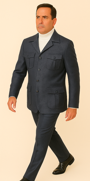 Rossi Man DUKE RM1767 – Slim Fit Steel Grey 3-Piece Suit for Men | Elegant Formalwear