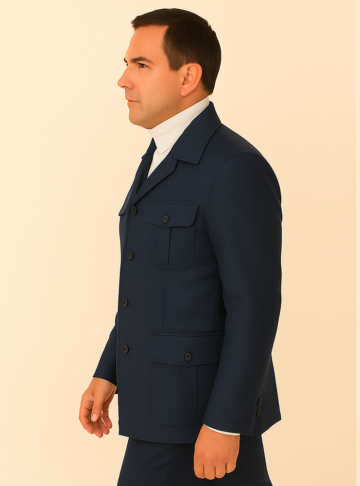 Rossi Man DUKE RM1768 – Slim Fit Navy 3-Piece Suit for Men | Stylish Formalwear