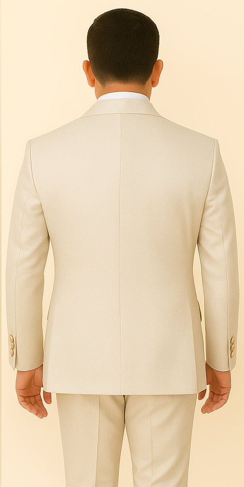 Rossi Man FORD RM1913 – Slim Fit 3-Piece Suit for Men in Off-White | Classic Style for Formal Occasions