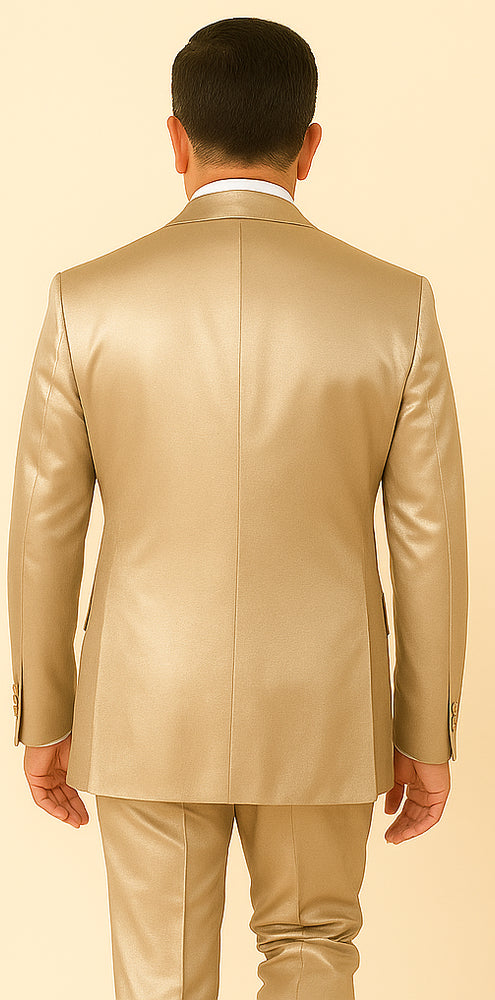 Rossi Man LEO RM1609 – Cream 3-Piece Slim Fit Suit for Men | Sophisticated Formalwear for Special Occasions