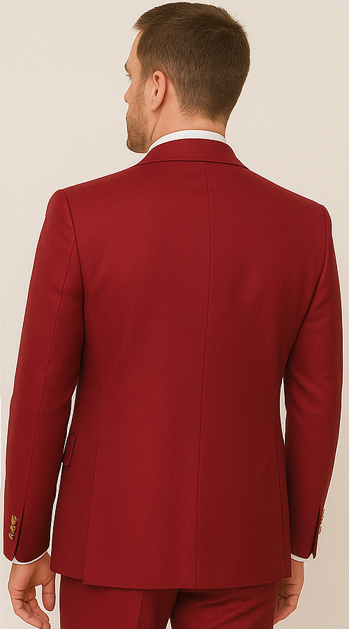 Rossi Man BOND RM1777 Slim Fit 3-Piece Red Suit – Modern Tailored Suit for Men