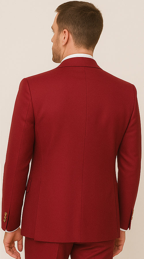 Rossi Man BOND RM1777 Slim Fit 3-Piece Red Suit – Modern Tailored Suit for Men