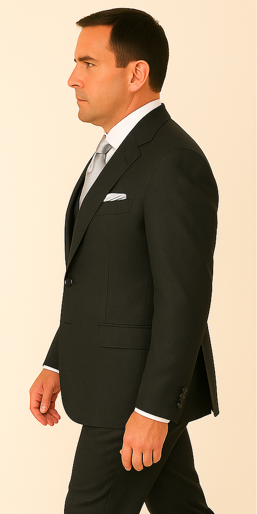 Rossi Man BOND RM1779 Slim Fit 3-Piece Black Suit – Tailored Formalwear for Men