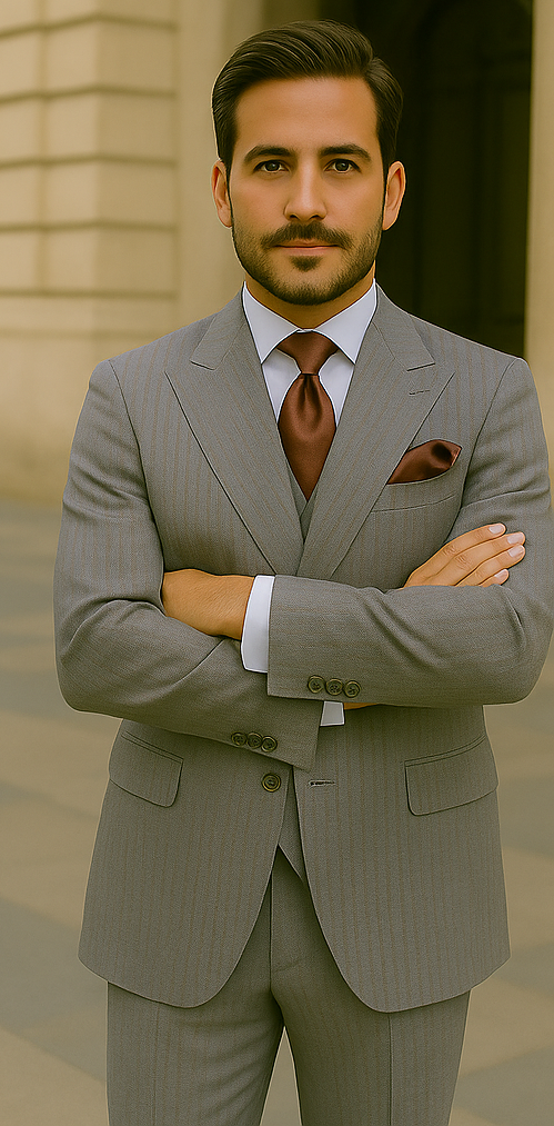 ROSSI MAN Bond RM1781: Slim Fit 3 Piece Suit for Modern Men