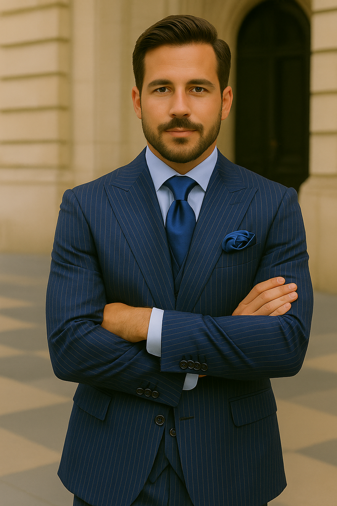 ROSSI MAN Bond RM1782: Slim Fit 3 Piece Suit for Modern Men