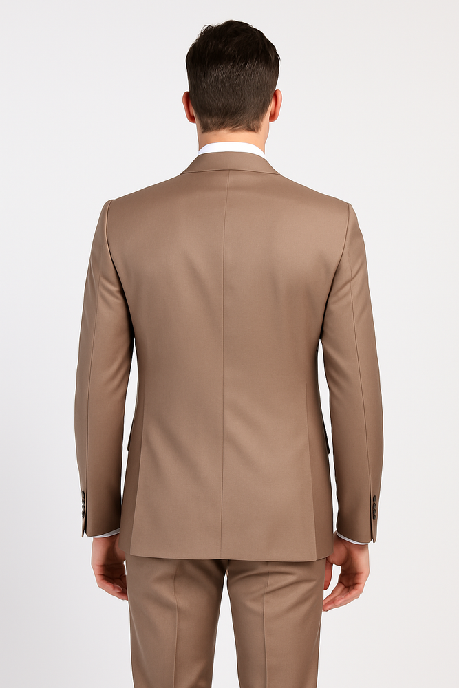 Men’s Modern Formal Suit – Rossi Man Max Slim Fit 3-Piece in Solid Mocha | RM1172