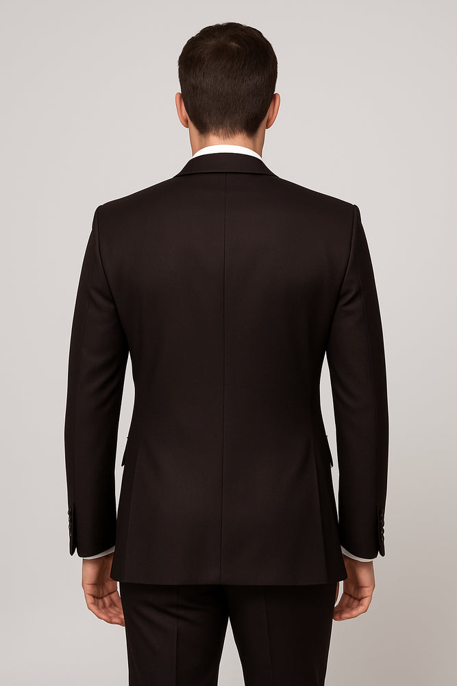 Chocolate Brown Slim Fit Suit – Rossi Man Max 3-Piece Formal Set