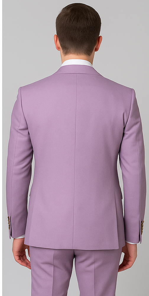 Rossi Man MAX RM1378 Slim Fit 3-Piece Suit – Sophisticated Solid Lavender Suit for Men