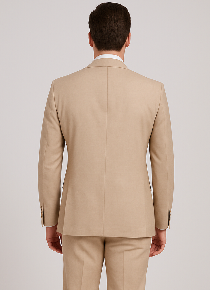 Rossi Man Max RM1391 – Slim Fit 3-Piece Men’s Suit in Solid Beige