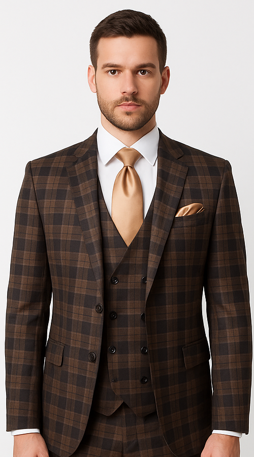 Brown Slim Fit 3-Piece Suit – Rossi Man Max Men’s Formalwear | RM1735