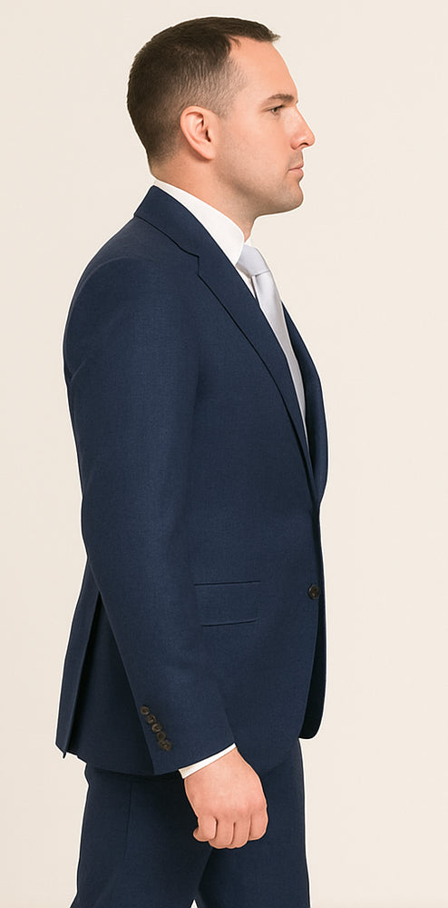 Rossi Man MAX RM1783 Slim Fit 3-Piece Suit – Modern Solid Blue Suit for Men
