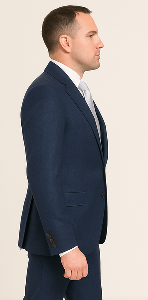 Rossi Man MAX RM1783 Slim Fit 3-Piece Suit – Modern Solid Blue Suit for Men