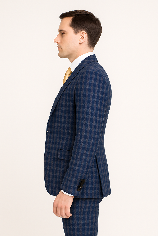 Rossi Man MAX RM1835 Slim Fit 3-Piece Suit – Modern Tailored Blue Suit for Men