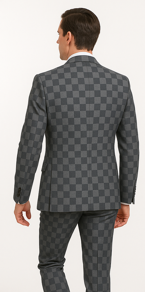 Rossi Man MAX RM1836 Slim Fit 3-Piece Grey Suit – Tailored Formal Suit for Men