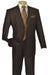 Apollo King Brown Wool Feel Suit: Modern Fit Two-Button Blazer