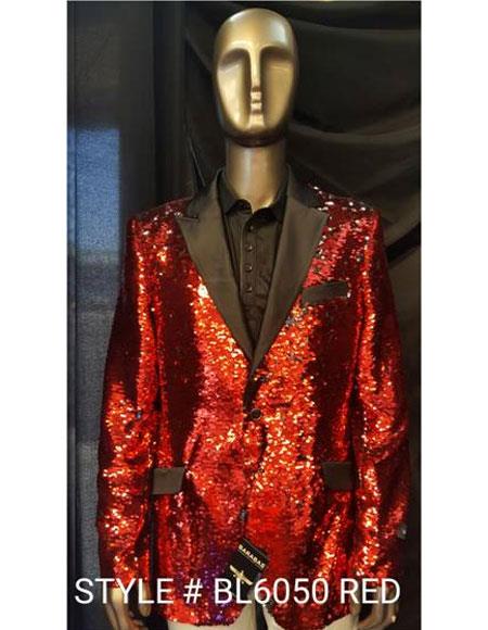 Men's Fashion Red Shiny Sequin Paisley Cheap Priced Blazer Jacket For Men Sport coat Tuxedo Jacket