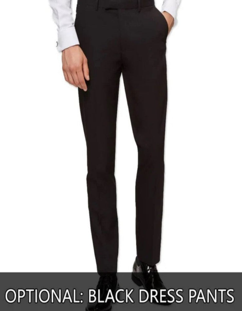 Red Tuxedo Jacket with Black Center Vent Satin Shawl Lapel Slim Fit - Wedding - Prom 2025