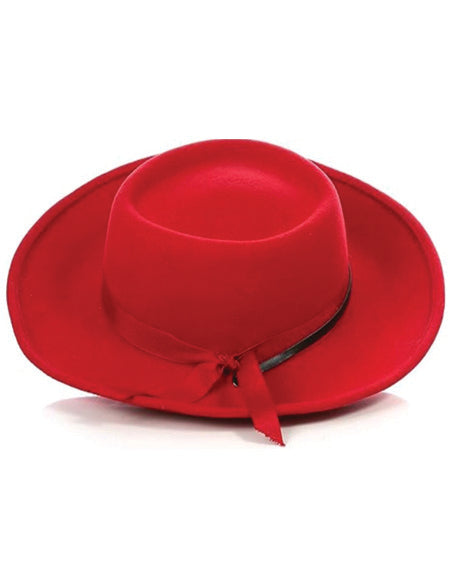 Men's Wool Wide Brim Fedora Hat with Grosgrain Ribbon