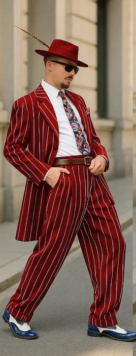 Dark Navy Blue Pinstripe Zoot Suit - Gangster Suit - 1920 Suit