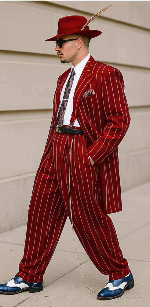 Dark Navy Blue Pinstripe Zoot Suit - Gangster Suit - 1920 Suit