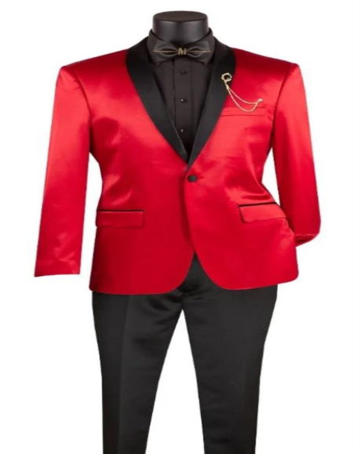 Shiny Suit - Sharkskin Tuxedo - Bright Color Tuxedo In Red Perfect For Wedding Or Prom 2026