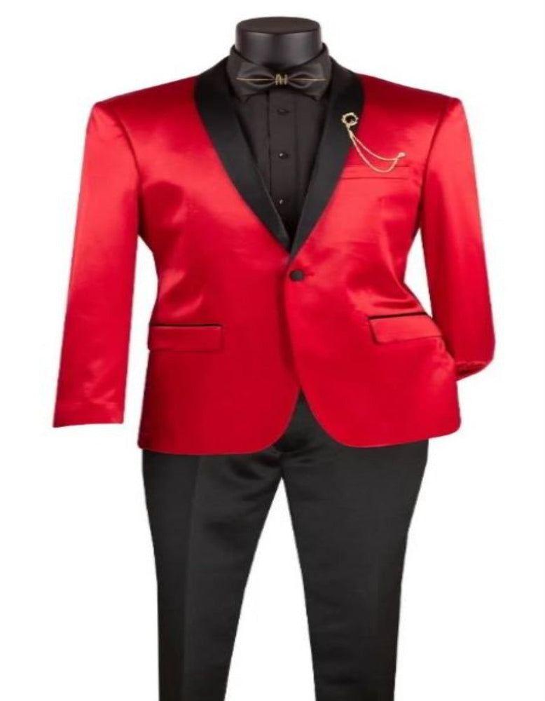 Shiny Suit - Sharkskin Tuxedo - Bright Color Tuxedo In Red Perfect For Wedding Or Prom 2026