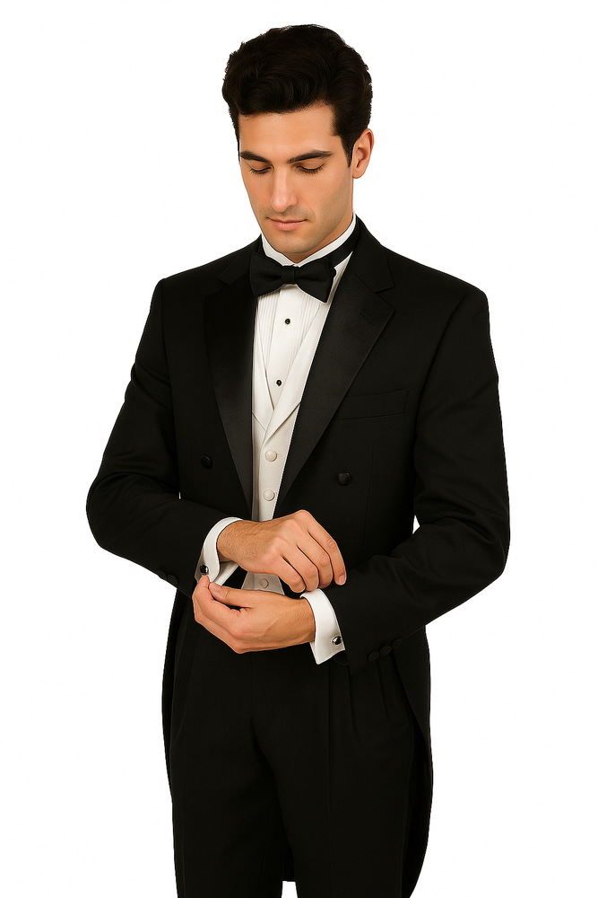 Men's Tuxedo Regular Fit Collection With Tails 3 Piece In Black