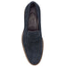 Zelli Roma Italian Suede Penny Loafers in Navy with Rubber Lug Sole