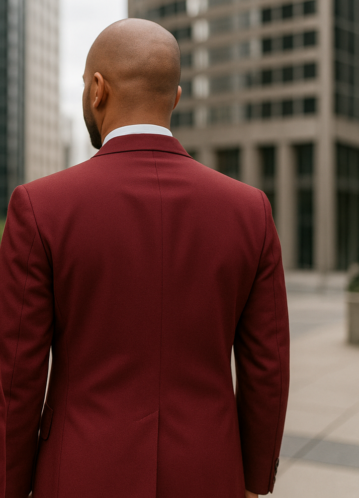 Ron Burgundy Suit - Light Burgundy Color Vested Suit