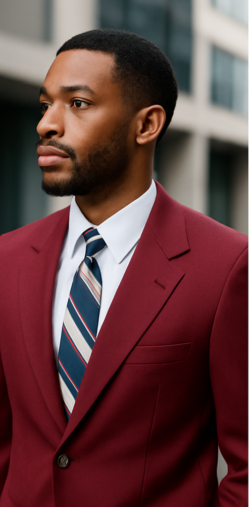 Ron Burgundy Suit - Light Burgundy Color Vested Suit