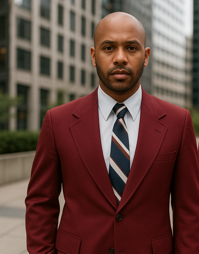 Ron Burgundy Suit - Light Burgundy Color Vested Suit