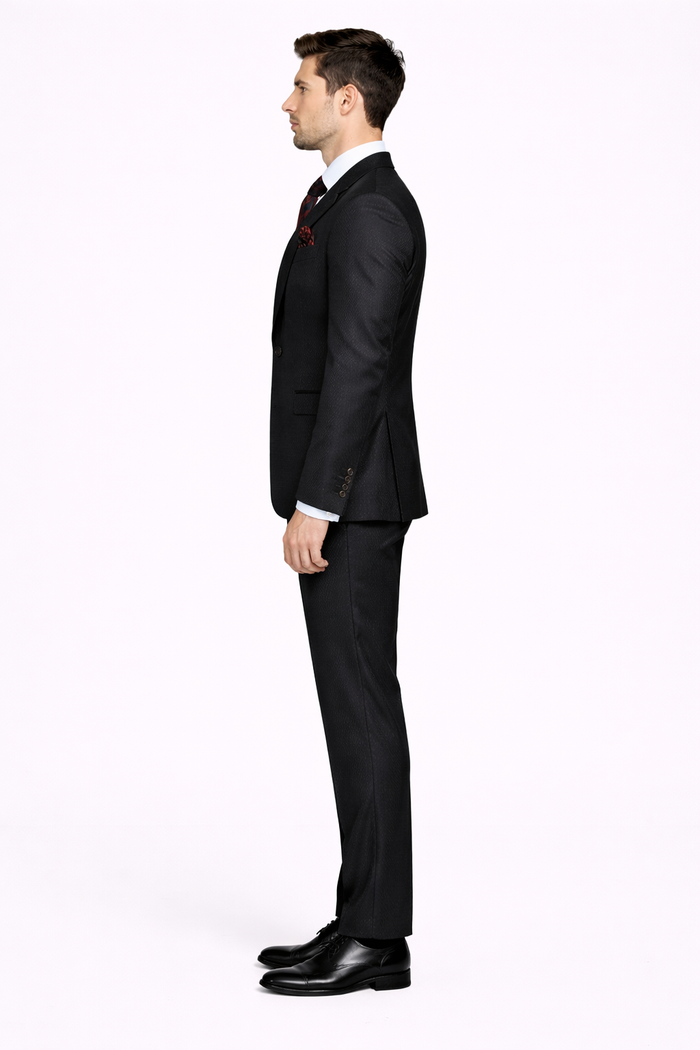 Men’s Formal 3-Piece Suit – Rossi Man Bond Slim Fit in Black | RM1751