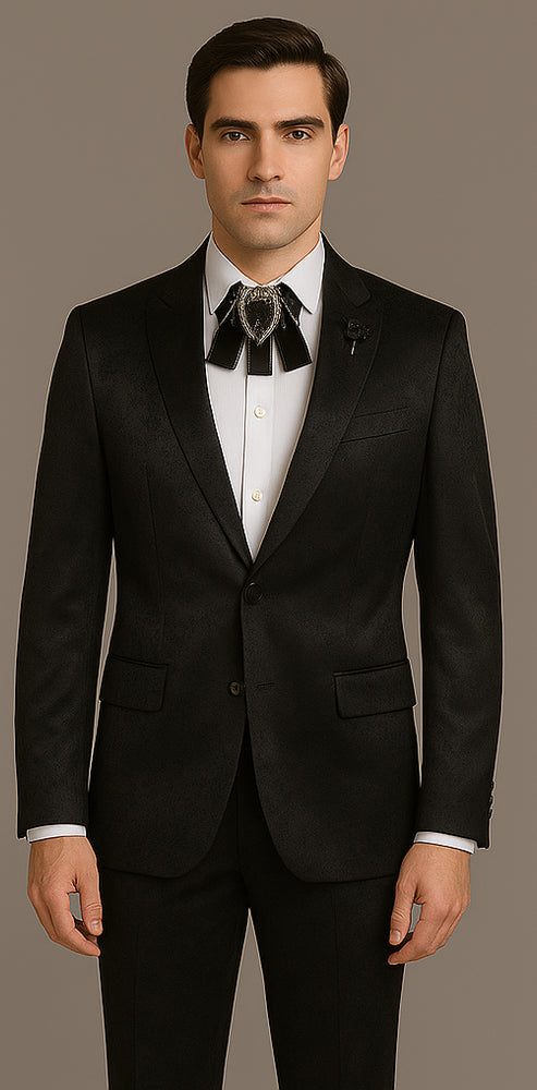 Rossi Man Leo RM1907 – Men's Modern Slim Fit 2-Piece Suit | Stylish Formal