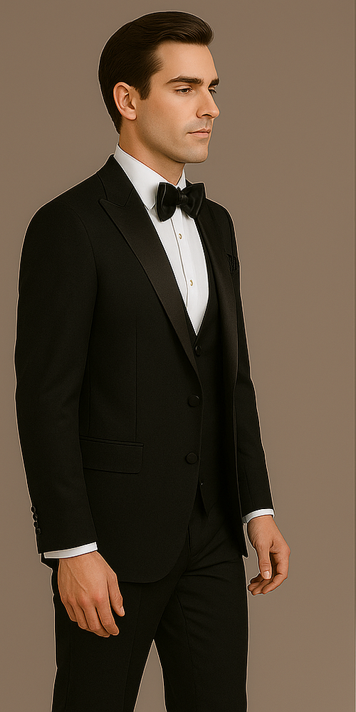 Rossi Man Leo Tuxedo RM1101 – Classic Black Formal Suit for Men | Timeless Tuxedo Style